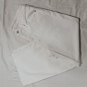 Women's Old Navy Sky-Hi Wide Leg Jeans, White, Size 10, Pre-owned